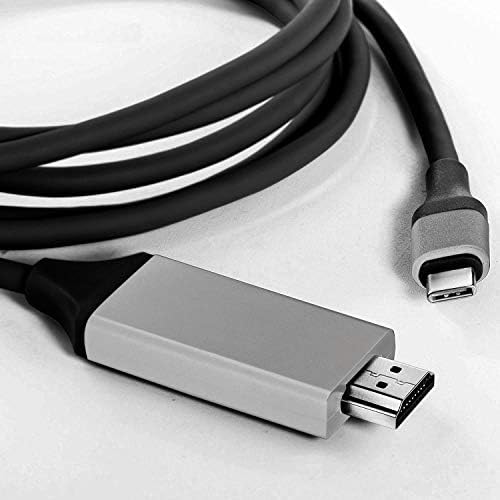 כבל USB-C/PD 4K HDMI תואם לסמסונג גלקסי הערה 10/Plus/Lite/+/5G/Note10 עם 2160p@30Hz, כבל 6ft/2M [אפור,